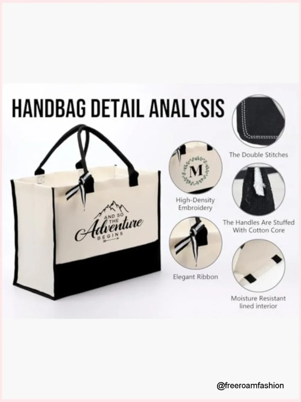 Cotton Canvas Tote Bag Inspirational Gift Reusable Grocery Shopping Bag Heavy